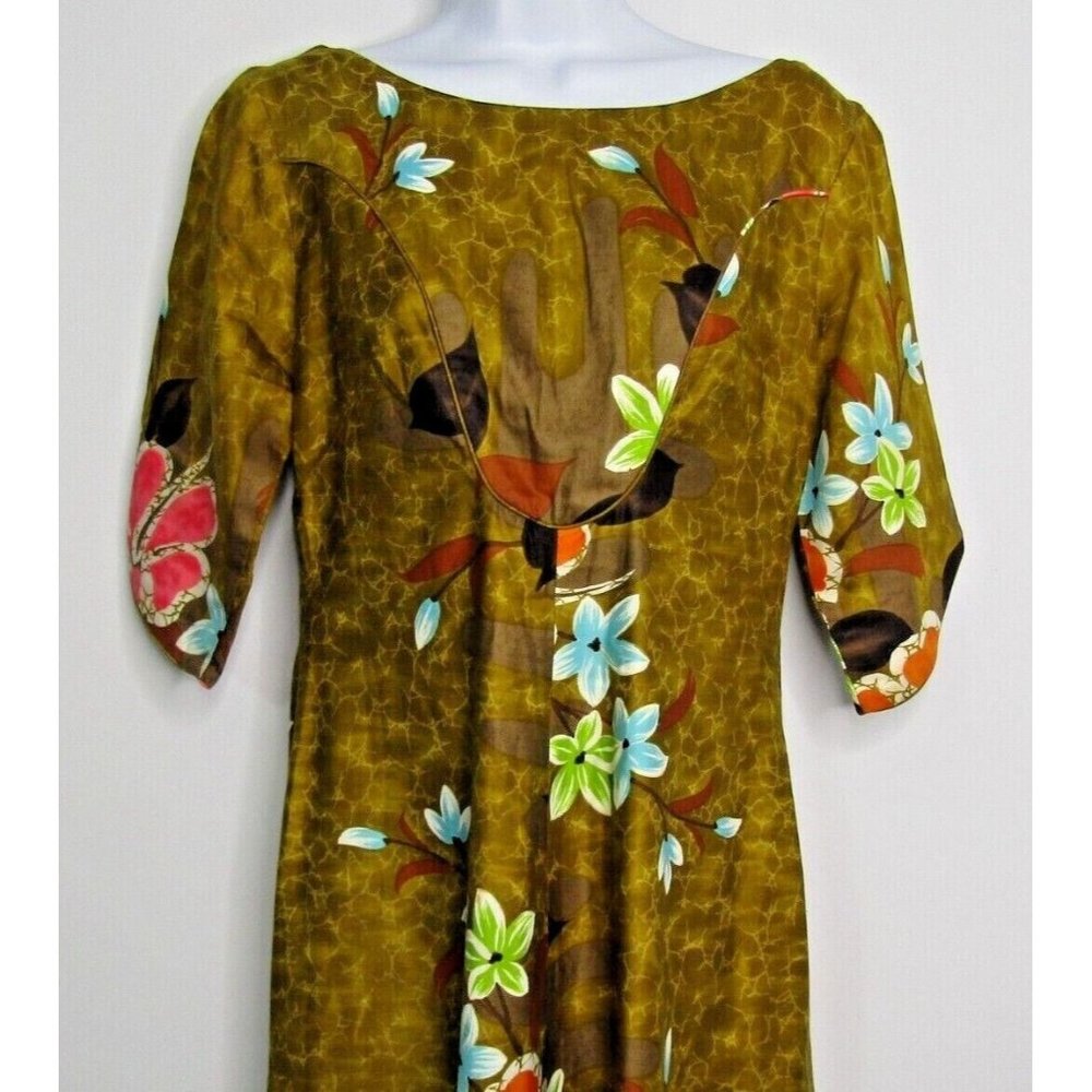 Vintage Reef Hawaii Floral Hawaiian Aloha Long Dress 60-70's Small\Meduim